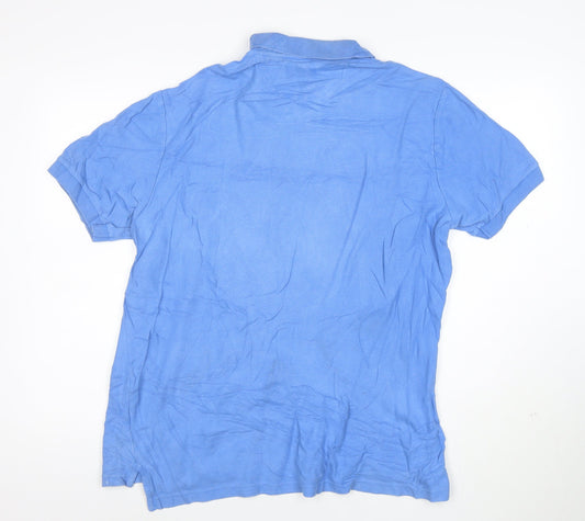 Chaps Men's Blue Cotton Short Sleeve Polo Shirt Size L