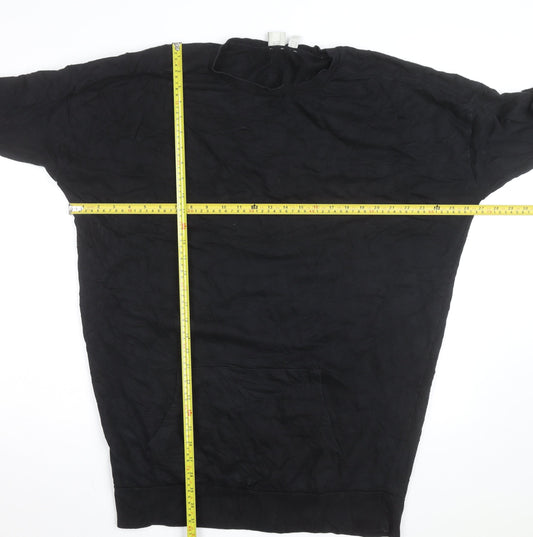 ASOS Women’s Black Size 12 Relaxed Cotton Tunic Top