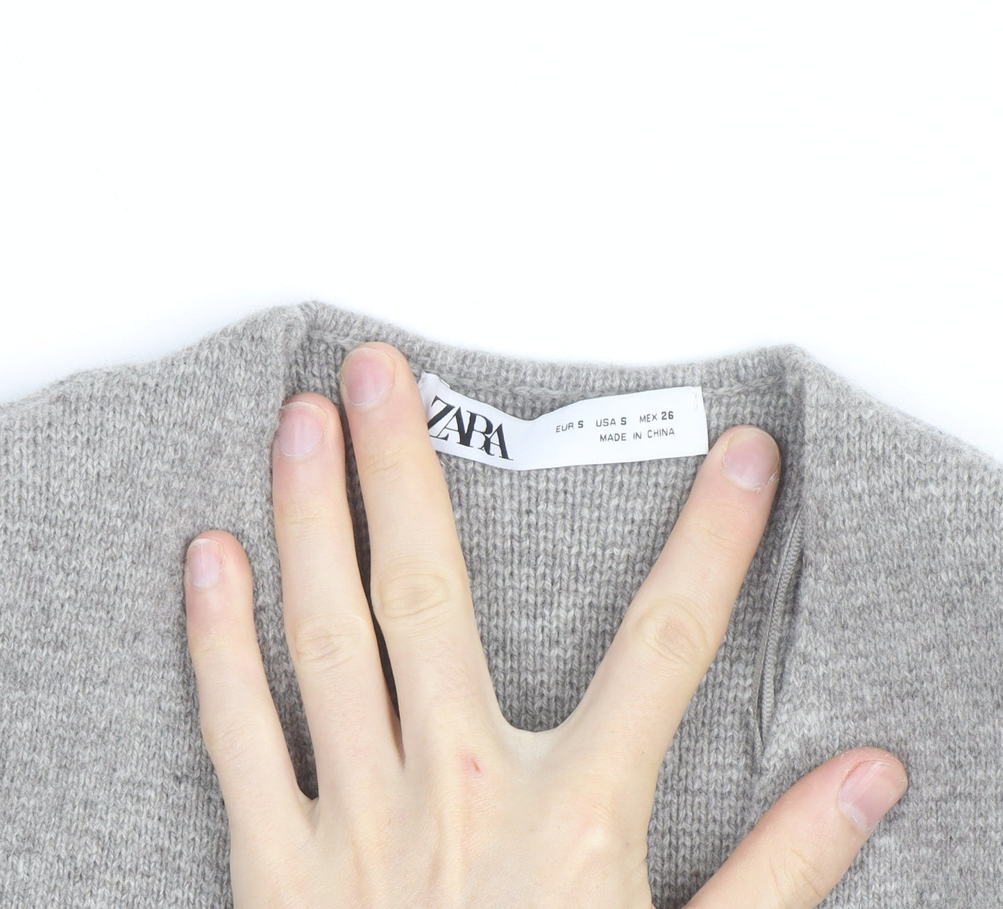 Zara Women Grey Wool Blend V-Neck Cardigan Size S