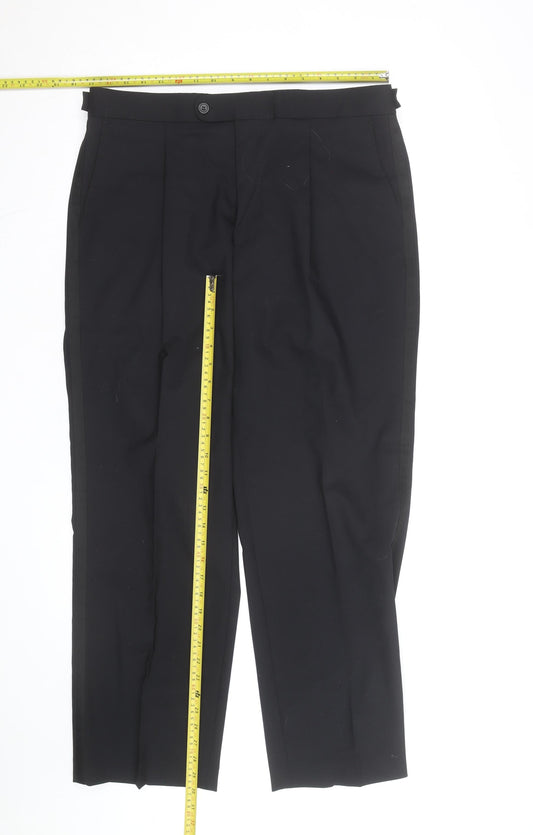 Taylor & Wright Men's Black 36S Pleated Dress Trousers