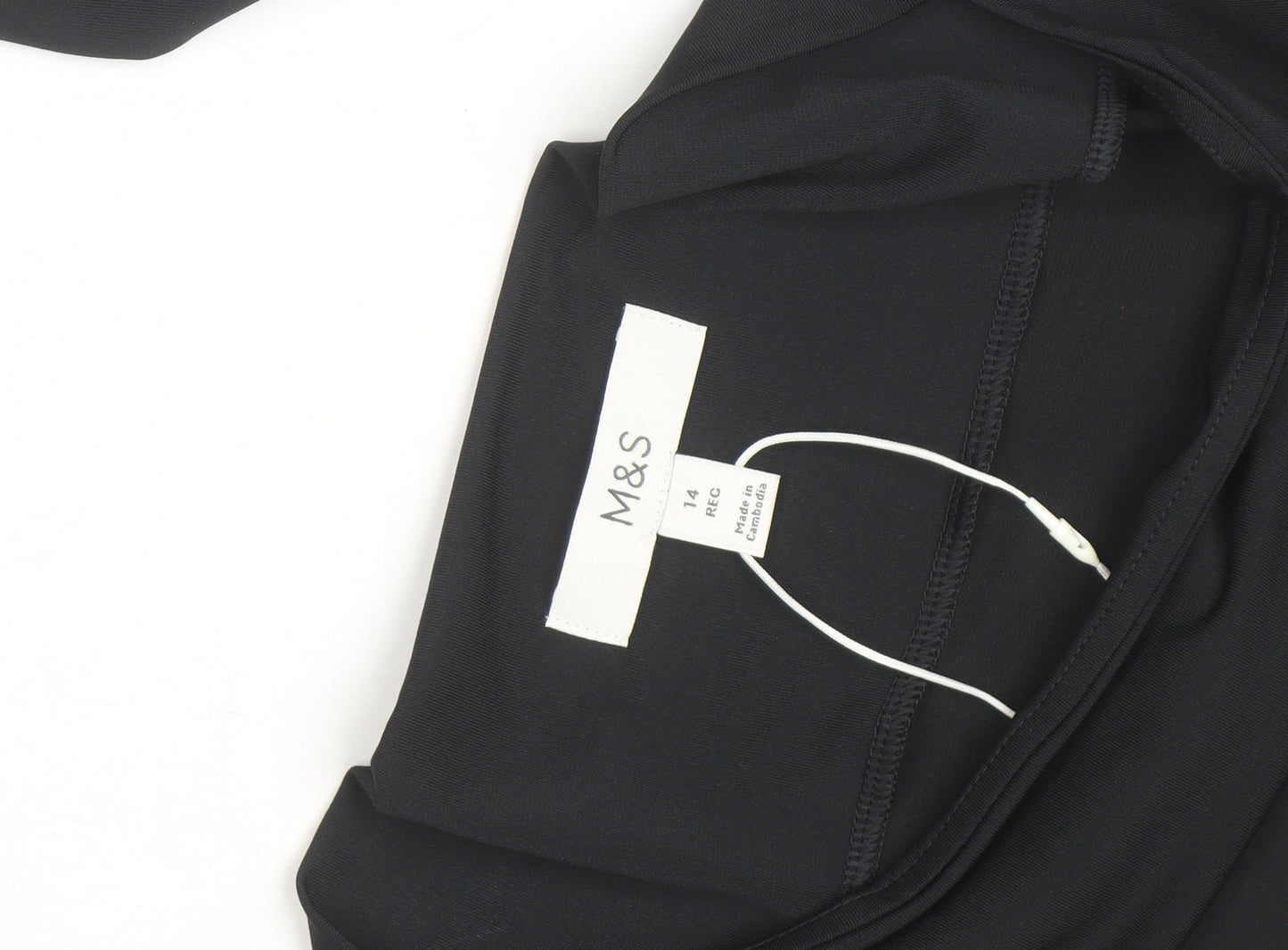 Marks and Spencer Women’s Black Size 14 Bodycon Dress with Buckle Detail