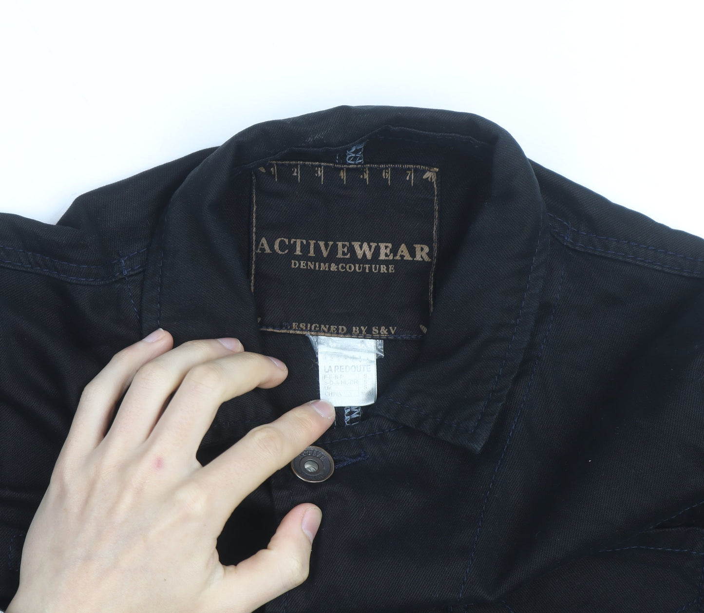 La Redoute Men’s Black Cotton Button-Up Workwear Shirt Jacket M