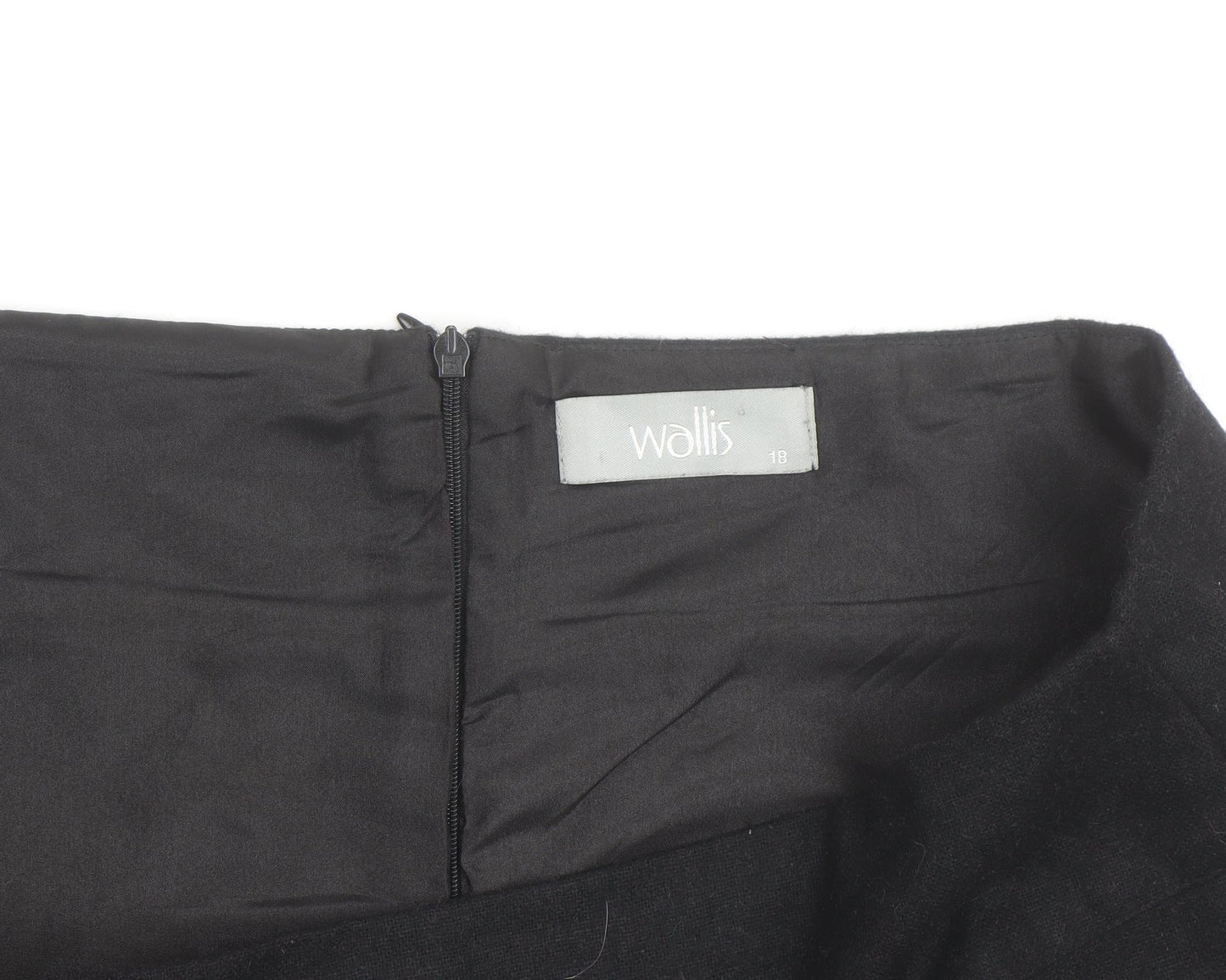 Wallis Women’s Black Embroidered Wool A-Line Knee Length Skirt Size 18