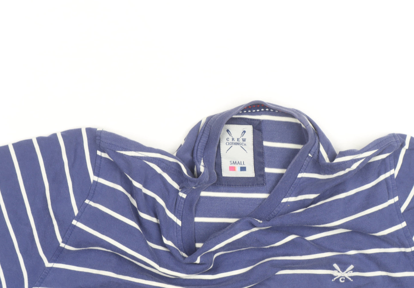 Crew Clothing Co. Men's Blue Striped Cotton Crew Neck T-Shirt Size S