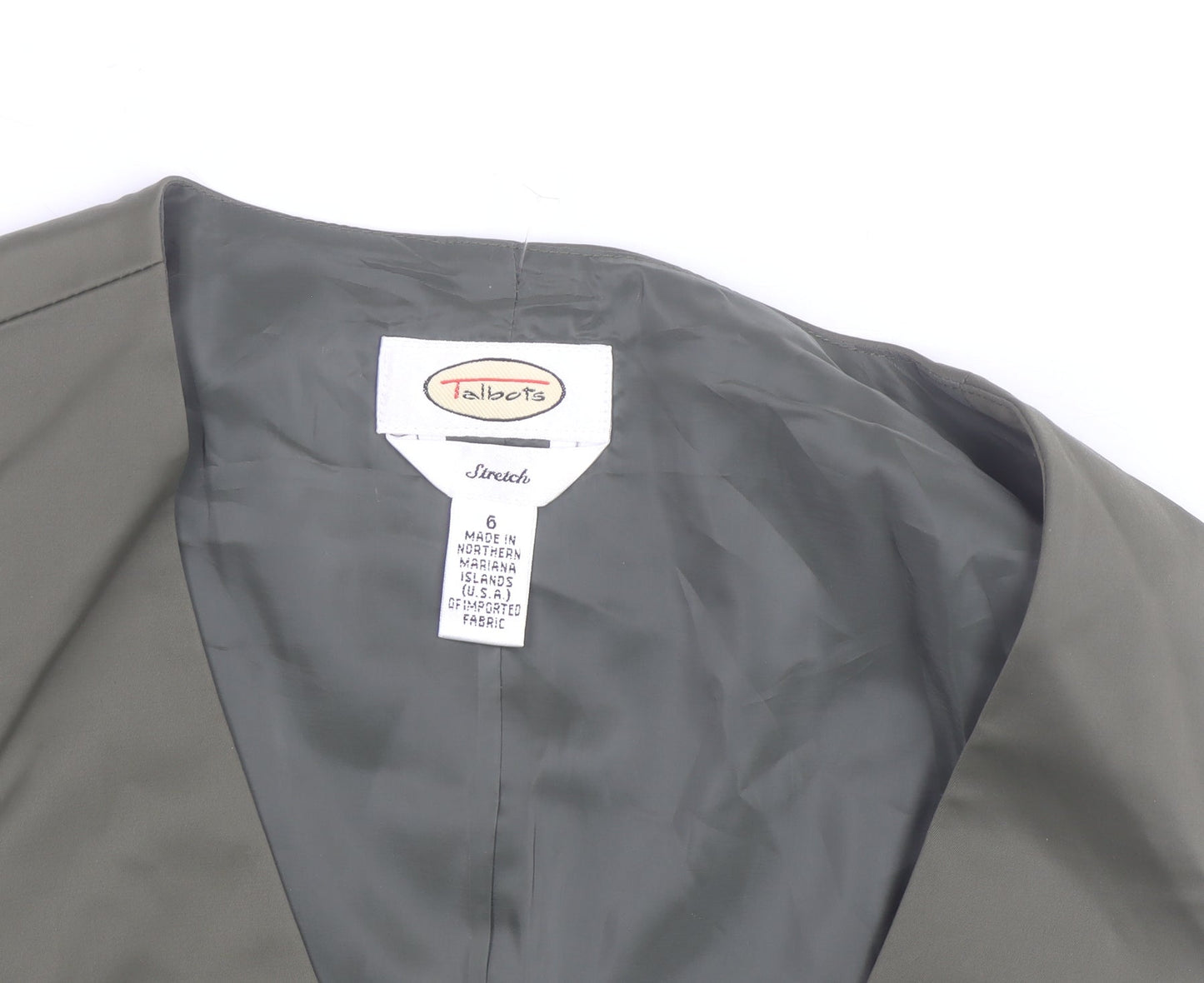 Talbots Women Khaki Green Suit Waistcoat Size 10 Stretch Classic Fit