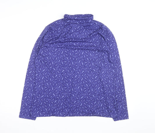 Additional front view of Country Rose Women's Purple Roll Neck Floral jumper M