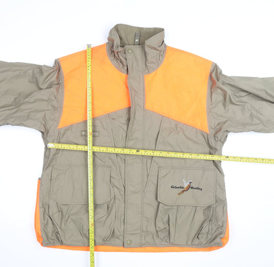 Columbia Men's Orange Khaki Hunting Jacket L Waterproof Windproof