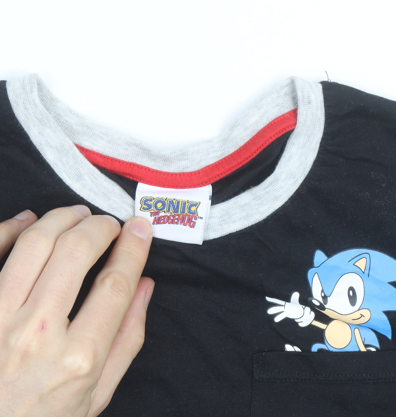 George Boys Black Sonic the Hedgehog Long Sleeve Cotton T-Shirt 12-13 Years