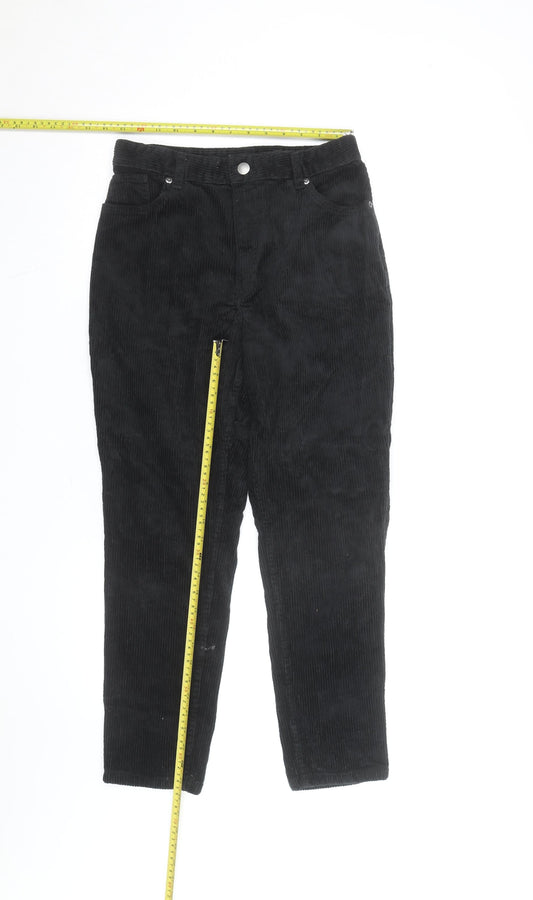 Monki Men's Black Corduroy Chino Trousers L Regular Fit