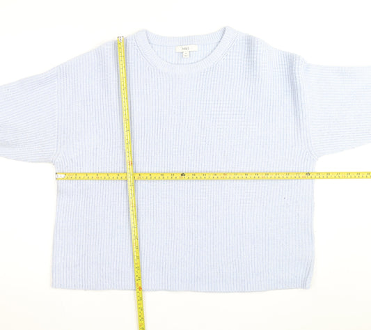 Marks and Spencer Men’s Blue Chunky Knit XL Crew Neck Jumper