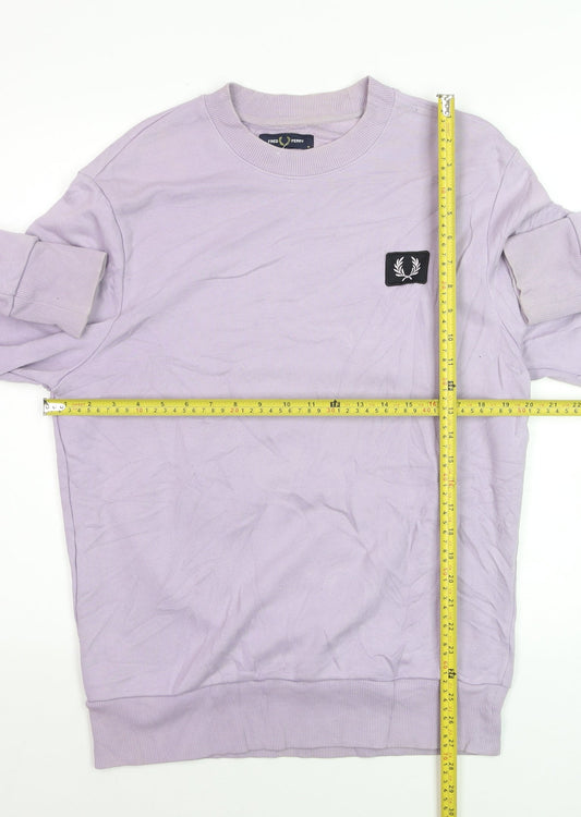 Fred Perry Men's Purple Cotton Crew Neck Sweatshirt M