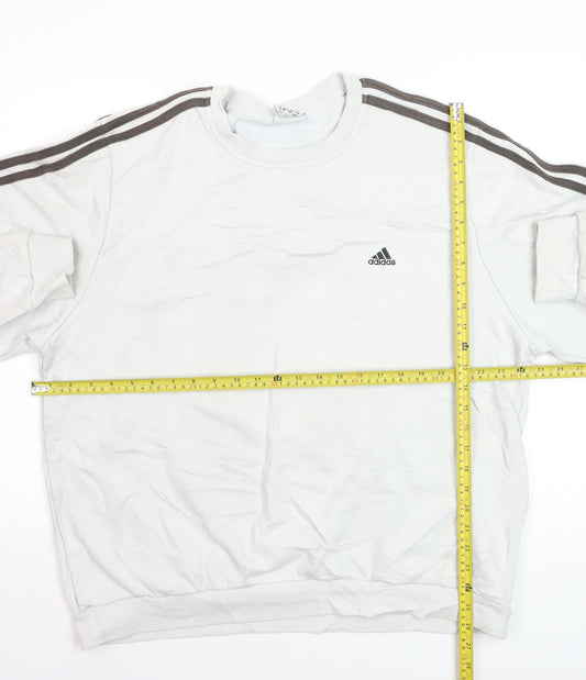 Adidas Men's White XL Crew Neck Pullover Sweatshirt