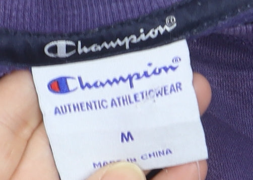 Champion Men's Purple Logo Pullover Sweatshirt M Regular Fit