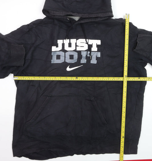 Nike Mens Black 2XL Pullover Hoodie Just Do It Sports Fleece