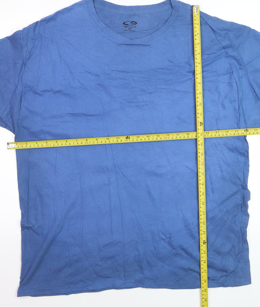 Champion Mens Blue XL Crew Neck Cotton Short Sleeve T-Shirt