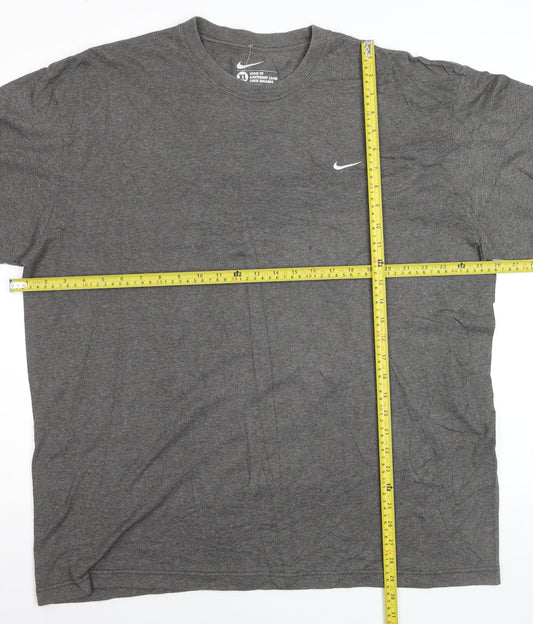 Nike Men's Grey Loose Fit Crew Neck T-Shirt XL Cotton Blend