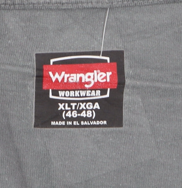Wrangler Workwear Men's Grey XLT Crew Neck Cotton Pocket T-Shirt
