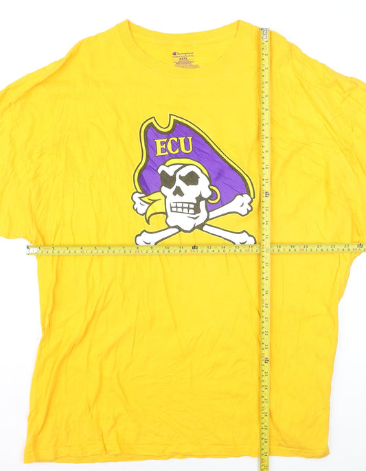 Champion Men's Yellow ECU Pirate Graphic 3XL Cotton T-Shirt