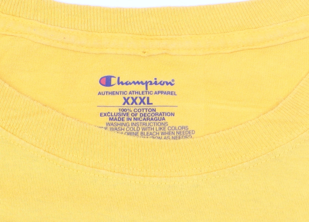 Champion Men's Yellow ECU Pirate Graphic 3XL Cotton T-Shirt