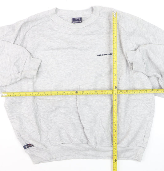 Umbro Men's Grey XL Pullover Sweatshirt Retro Logo Crew Neck