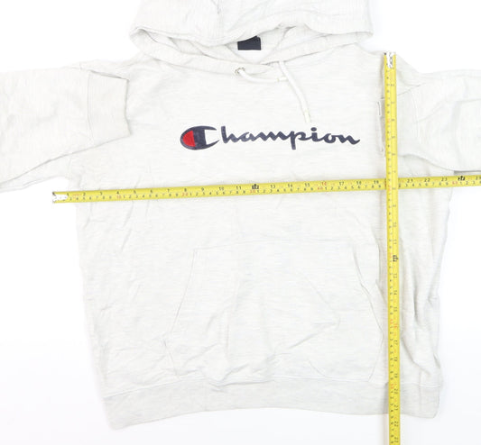 Champion Mens Grey Pullover Hoodie Medium Logo Sportswear