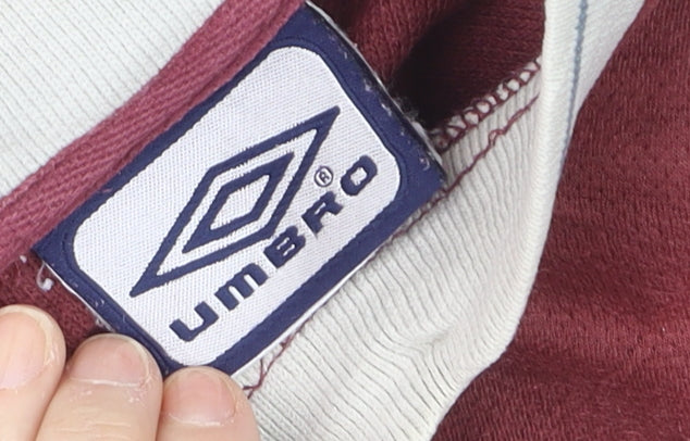 Umbro Men's Red Crew Neck Long Sleeve Pullover Sweatshirt M