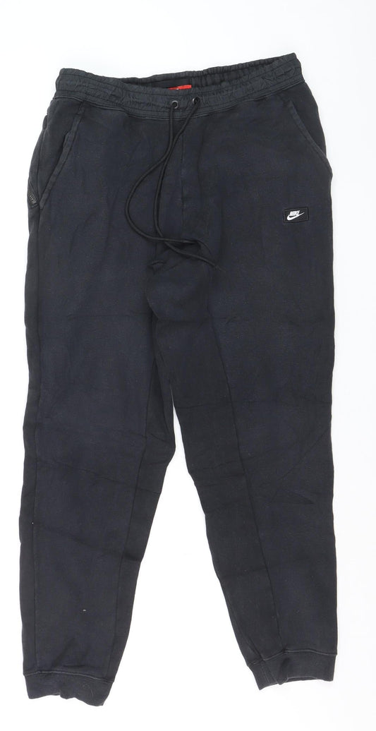 Nike Men's Black Jogger Sweatpants M Fleece Regular Fit Active Trousers