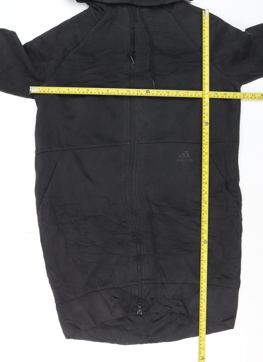 Adidas Men's Black Full Zip Hoodie Size S Lightweight Fleece