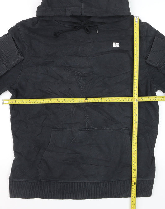 Russell Athletic Men's Black XL Pullover Hoodie with Logo Pocket