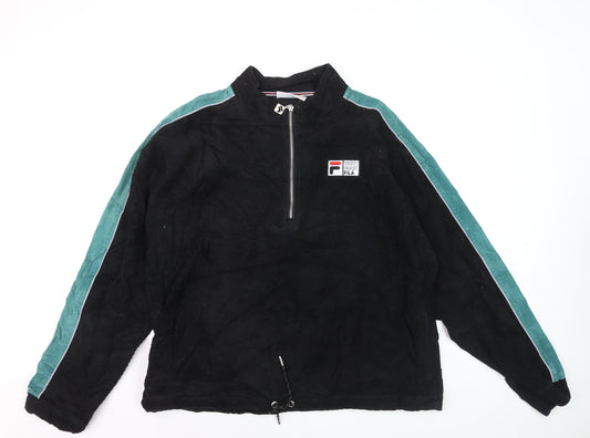 Fila Men’s Black XL Corduroy 1/2 Zip Track Jacket Retro 90s Style