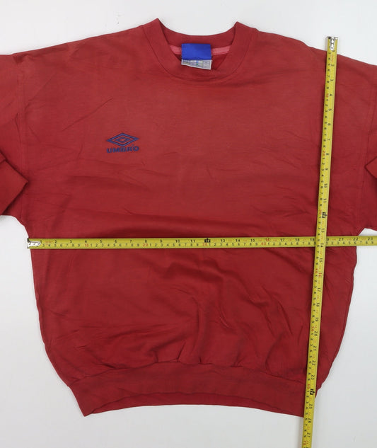 Umbro Men’s Red Crew Neck Pullover Sweatshirt Size M Sports Style