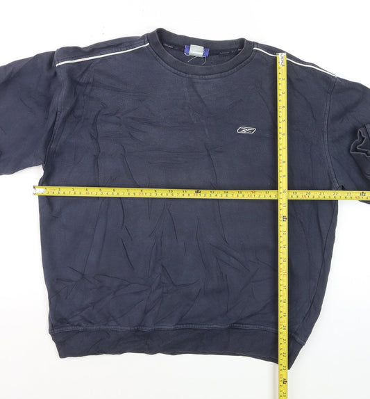 Reebok Men's Blue Pullover Sweatshirt Size M Crew Neck Sports Style