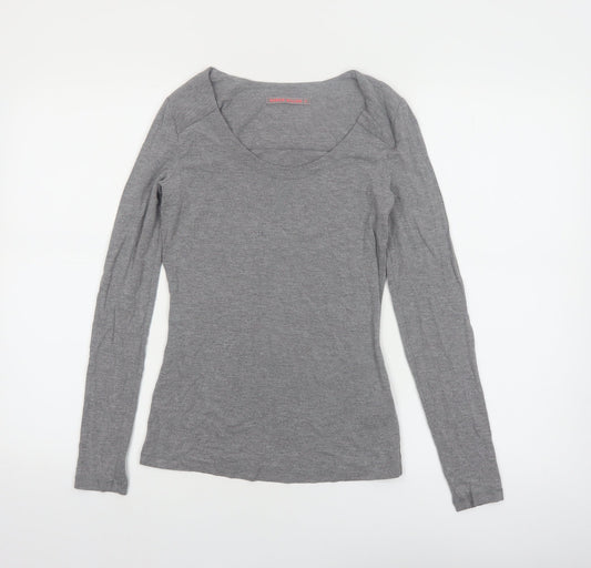 Karen Millen Women’s Grey Long Sleeve Jersey Scoop Neck Top Size 6