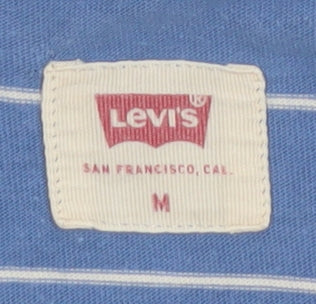 Levi's Men's Blue Striped Cotton Crew Neck T-Shirt Size M