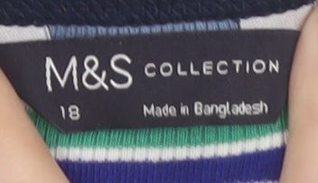 Marks and Spencer Women’s Multicoloured Long Sleeve Henley Top Size 18