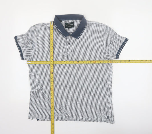 Rodd & Gunn Men's Blue Geometric Polo Shirt Size M Cotton Sports Fit
