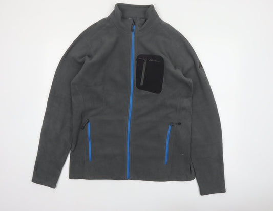 Eddie Bauer Men's Grey Fleece Full Zip Jacket Size L Outdoor Lightweight