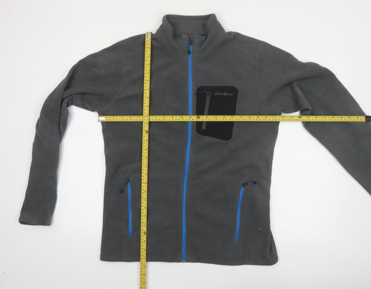 Eddie Bauer Men's Grey Fleece Full Zip Jacket Size L Outdoor Lightweight
