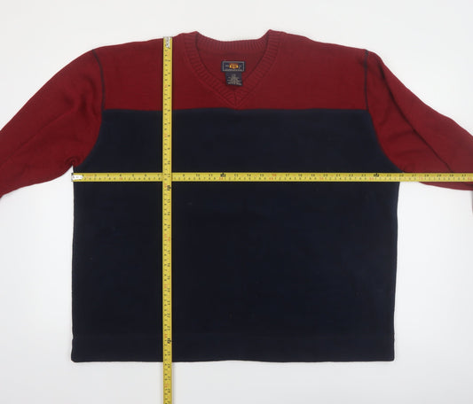 Route 66 Men's Multicoloured V-Neck Pullover Sweatshirt Size L