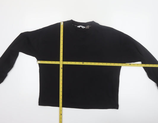 DKNY Sport Women's Black Cotton Blend Crew Neck Pullover Sweatshirt M