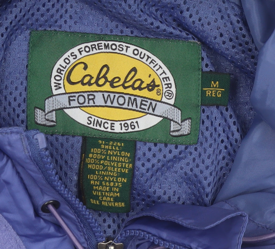 Cabela's Women's Blue Waterproof Hooded Rain Jacket Size M Regular