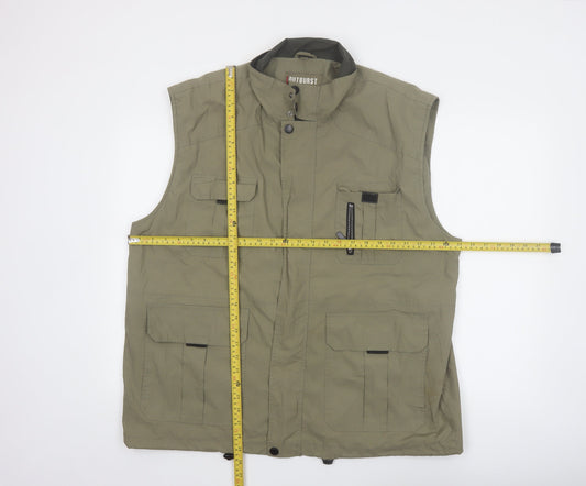 Outburst Men's Green XL Bodywarmer Waistcoat Outdoor Utility Vest
