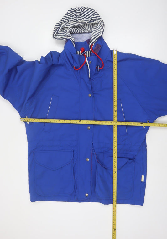 Izzi Spirit Women's Blue Hooded Parka Jacket L Vintage Outdoor Style
