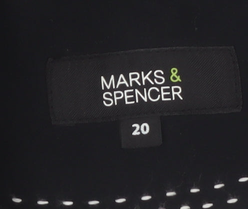 Marks & Spencer Women Black Size 20 Regular Fit Blazer Jacket