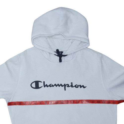 Champion Men's Light Grey Pullover Hoodie Medium Cotton Blend