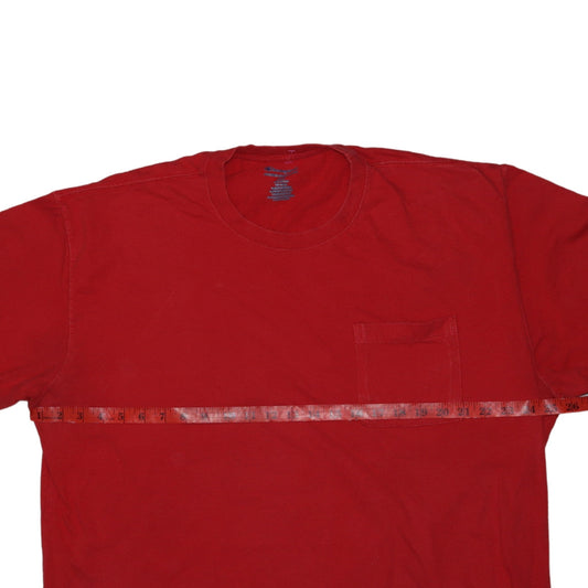 Champion Mens Red Cotton Crew Neck T-Shirt Size L