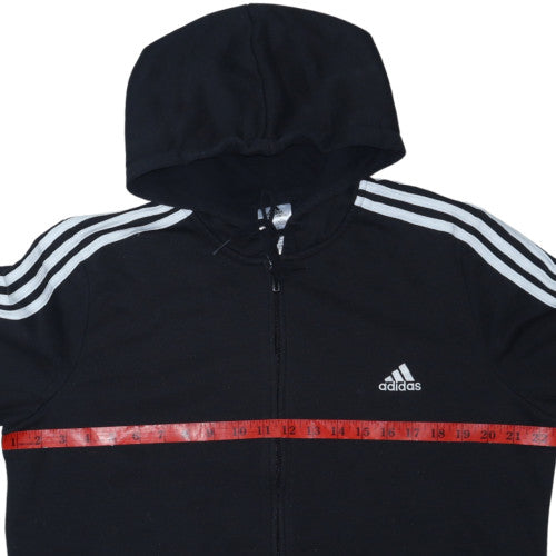 Adidas Womens Black Full Zip Hoodie XL Cotton Blend Sportswear