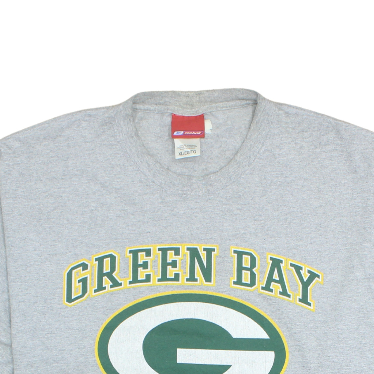 Reebok Mens Grey Green Bay Packers Graphic T-Shirt XL