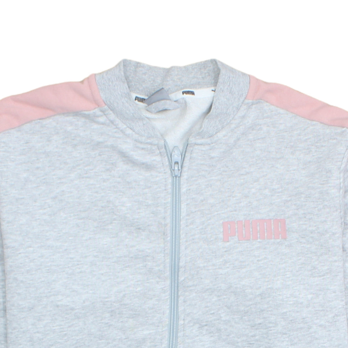 Additional view of Puma women’s grey pink xl track jacket lightweight full zip
