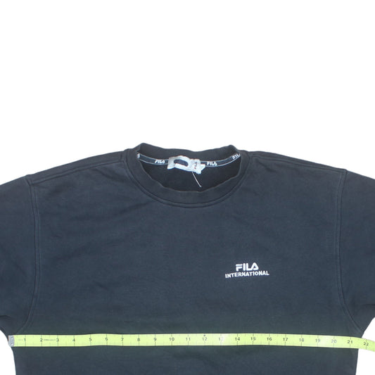FILA International Black Cotton Crew Neck Women's Sweatshirt M